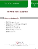 Bài giảng Tin học cơ bản - Chương 4: Chương trình bảng tính