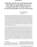 Kiến thức, thái độ và thực hành của người dân phường Trung Dũng và Tân Phong, thành phố Biên Hòa về dự phòng nhiễm độc Dioxin qua thực phẩm