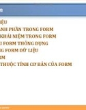 Bài giảng Tin học cơ sở 3 bài 5: Form