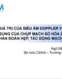 Bài giảng Giá trị của siêu âm doppler và sự bổ sung của chụp mạch số hóa xóa nền trong chấn đoán hẹp, tắc động mạch chi dưới