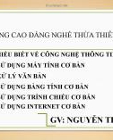 Bài giảng Tin học đại cương: Chương 1 - Nguyễn Thanh Chung