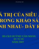 Bài giảng Giá trị của siêu âm trong khảo sát bánh nhau, dây rốn - CKII.BS. Huỳnh Văn Nhàn