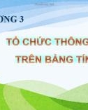 Bài giảng Tin học phần 2 - Chương 3: Tổ chức thông tin trên bảng tính