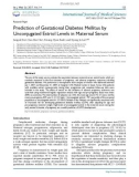 Prediction of gestational diabetes mellitus by unconjugated estriol levels in maternal serum