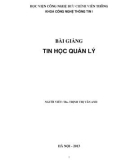 Bài giảng Tin học quản lý: Phần 1