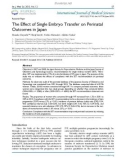 The effect of single embryo transfer on perinatal outcomes in Japan