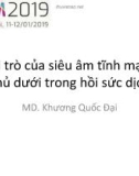 Bài giảng Vai trò của siêu âm tĩnh mạch chủ dưới trong hồi sức dịch - MD. Khương Quốc Đại