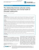 The relationship between physical activity, sedentary behaviour and mental health in Ghanaian adolescents