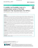 A usability and feasibility study of a computerized version of the Bath Adolescent Pain Questionnaire: The BAPQ-C