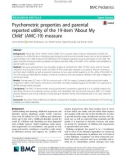 Psychometric properties and parental reported utility of the 19-item ‘About My Child' (AMC-19) measure