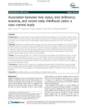 Association between iron status, iron deficiency anaemia, and severe early childhood caries: A case–control study