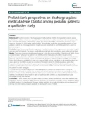 Pediatrician's perspectives on discharge against medical advice (DAMA) among pediatric patients: A qualitative study