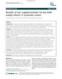 Benefits of Iron supplementation for low birth weight infants: A systematic review