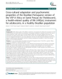 Cross-cultural adaptation and psychometric properties of the Brazilian-Portuguese version of the VSP-A (Vécu et Santé Perçue de l'Adolescent), a health-related quality of life (HRQoL) instrument for adolescents, in a healthy Brazilian population