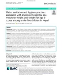 Water, sanitation and hygiene practices associated with improved height-for-age, weight-for-height and weight-for-age zscores among under-five children in Nepal