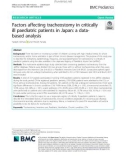 Factors affecting tracheostomy in critically ill paediatric patients in Japan: A databased analysis