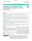 Development and validation of a fiveimmune gene prognostic risk model in colon cancer