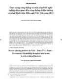 Tình trạng căng thẳng và một số yếu tố nghề nghiệp liên quan đến căng thẳng ở điều dưỡng viên tại Bệnh viện Hữu nghị Việt Đức năm 2015