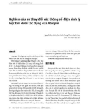 Nghiên cứu lâm sàng: Nghiên cứu sự thay đổi các thông số điện sinh lý học tim dưới tác dụng của Atropin