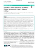 Body mass index and cancer risk among Chinese patients with type 2 diabetes mellitus