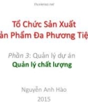 Bài giảng Tổ chức sản xuất sản phẩm đa phương tiện: Quản lý chất lượng - Nguyễn Anh Hào