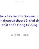 Bài giảng Vai trò của siêu âm Doppler trong chẩn đoán và theo dõi thai chậm phát triển trong tử cung