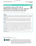 A systematic review of the role of inflammatory biomarkers in acute, subacute and chronic non-specific low back pain