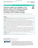 Statistical validity and reliability of the Persian version of the Western Ontario Meniscal Evaluation Tool (WOMET) according to the COSMIN checklist