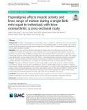 Hyperalgesia affects muscle activity and knee range of motion during a single-limb mini squat in individuals with knee osteoarthritis: A cross-sectional study