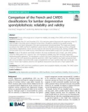 Comparison of the French and CARDS classifications for lumbar degenerative spondylolisthesis: Reliability and validity