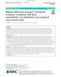 Relative difference among 27 functional measures in patients with knee osteoarthritis: An exploratory cross-sectional case-control study