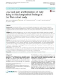 Low back pain and limitations of daily living in Asia: Longitudinal findings in the Thai cohort study