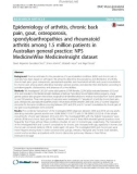 Epidemiology of arthritis, chronic back pain, gout, osteoporosis, spondyloarthropathies and rheumatoid arthritis among 1.5 million patients in Australian general practice: NPS MedicineWise MedicineInsight dataset