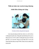 Tính an toàn của vaccin trong chương trình tiêm chủng mở rộng