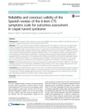 Reliability and construct validity of the Spanish version of the 6-item CTS symptoms scale for outcomes assessment in carpal tunnel syndrome