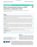 Efect of periodontal therapy on COPD outcomes: A systematic review