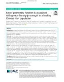 Better pulmonary function is associated with greater handgrip strength in a healthy Chinese Han population