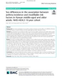 Sex differences in the association between asthma incidence and modifiable risk factors in Korean middle-aged and older adults: NHIS-HEALS 10-year cohort