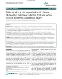 Patients with acute exacerbation of chronic obstructive pulmonary disease feel safe when treated at home: A qualitative study