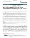 Association between GDF5 rs143383 polymorphism and knee osteoarthritis: An updated meta-analysis based on 23,995 subjects