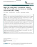 Head-Eye movement control tests in patients with chronic neck pain; Inter-observer reliability and discriminative validity