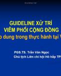 Bài giảng Guideline xử trí viêm phổi cộng đồng áp dụng trong thực hành tại Việt Nam – PGS.TS. Trần Văn Ngọc