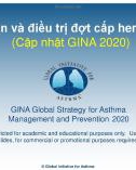 Bài giảng Chẩn đoán và điều trị đợt cấp hen phế quản (Cập nhật GINA 2020)