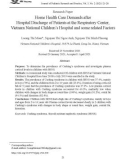 Nhu cầu chăm sóc sức khỏe tại nhà của bệnh nhân sau ra viện tại Trung tâm hô hấp Bệnh viện Nhi Trung ương và một số yếu tố liên quan