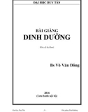 Bài giảng Dinh dưỡng - ĐH Duy Tân