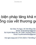 Bài giảng Các biện pháp tăng khả năng sống của vết thương gót - Bs. Châu Thị Ngọc