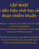 Bài giảng Cập nhật các dấu hiệu sinh học chẩn đoán nhiễm khuẩn