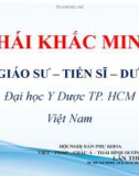 Bài giảng Dinh dưỡng trong phòng ngừa và điều trị suy mòn ở bệnh nhân ung thư - PGS. TS. DS. Thái Khắc Minh