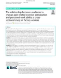 The relationship between readiness to change pain-related exercise participation and perceived work ability: A crosssectional study of factory workers