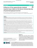 Infuence of the appendicular skeletal muscle mass index on the bone mineral density of postmenopausal women